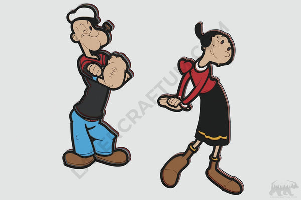 Popeye & Olive Layered Design for cutting