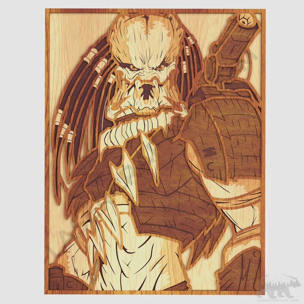 Predator Graphics Design Predator Layered Design for cutting - LaserCraftum