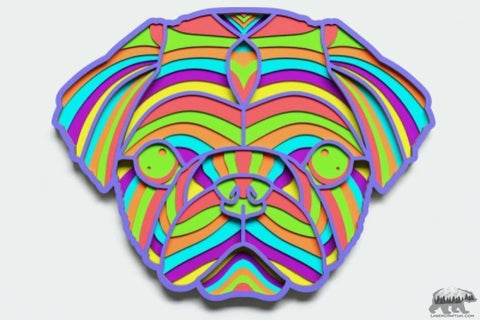 Pug-Dog Multilayer Design for cutting - LaserCraftum