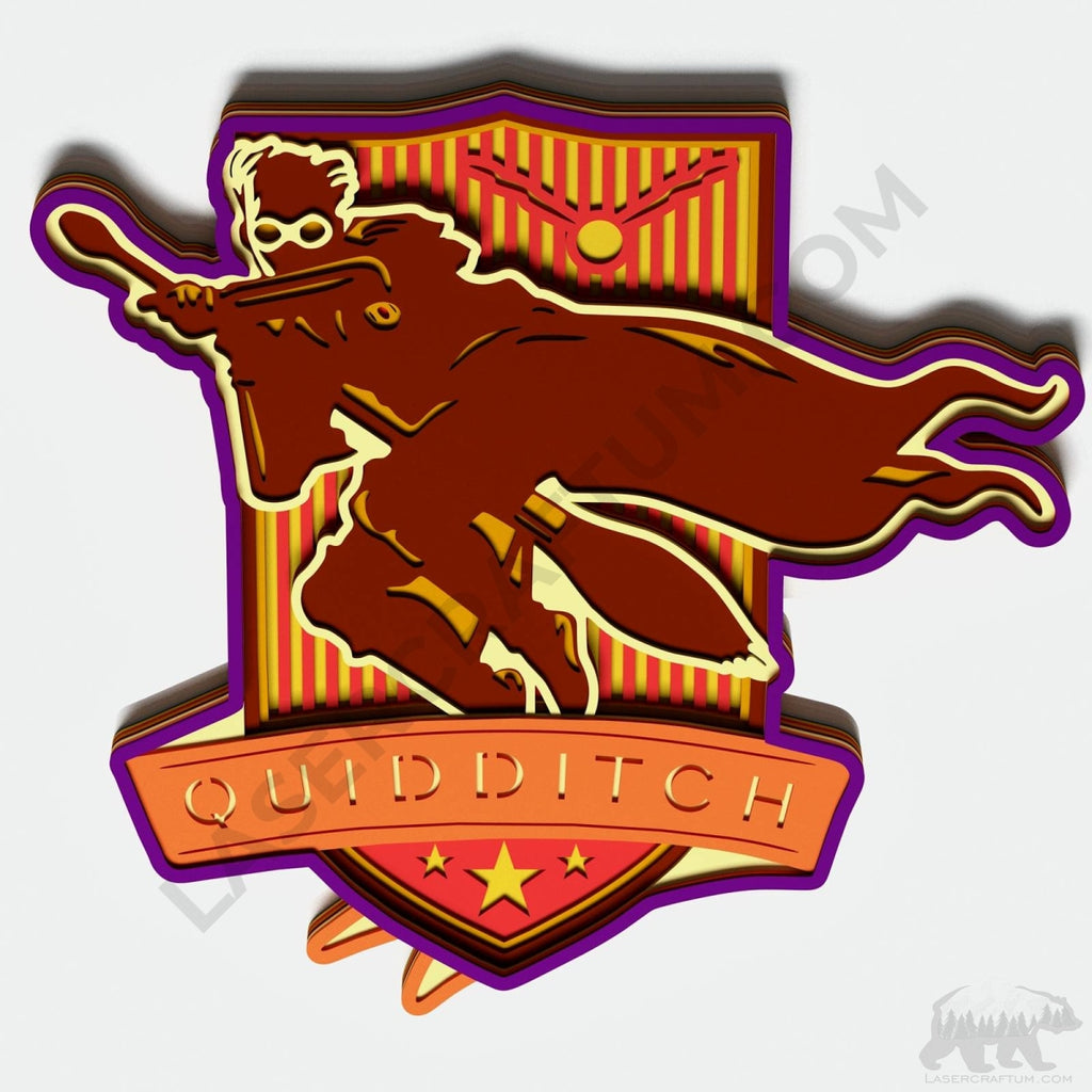 Quiditch Rings Vector Quidditch Crest v2 Layered Design for cutting - LaserCraftum
