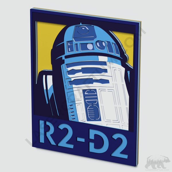 R2-D2 Portrait Layered Design for cutting
