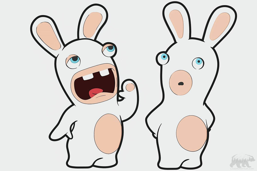 Rabbids Layered Design for cutting - LaserCraftum