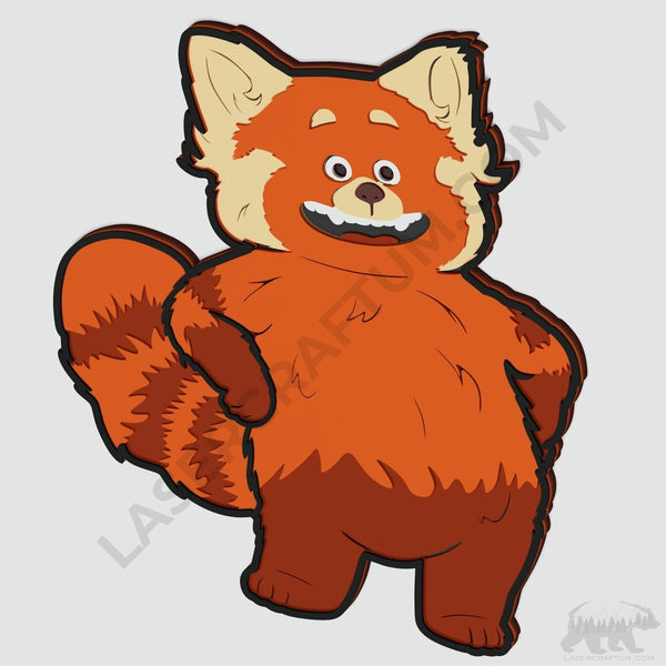 Red Panda Layered Design for cutting