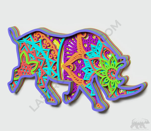 Rhino Multilayer Mandala Design for cutting