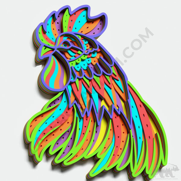 Rooster Layered Design for cutting