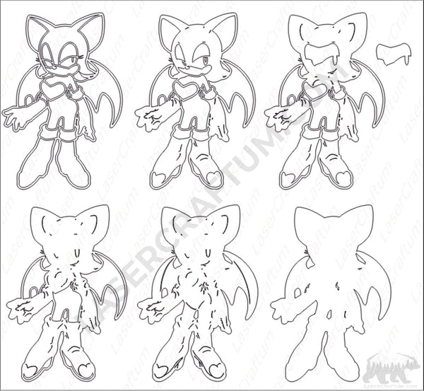 Rouge the Bat Layered Design for cutting