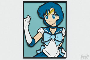Sailor Mercury Layered Design for cutting