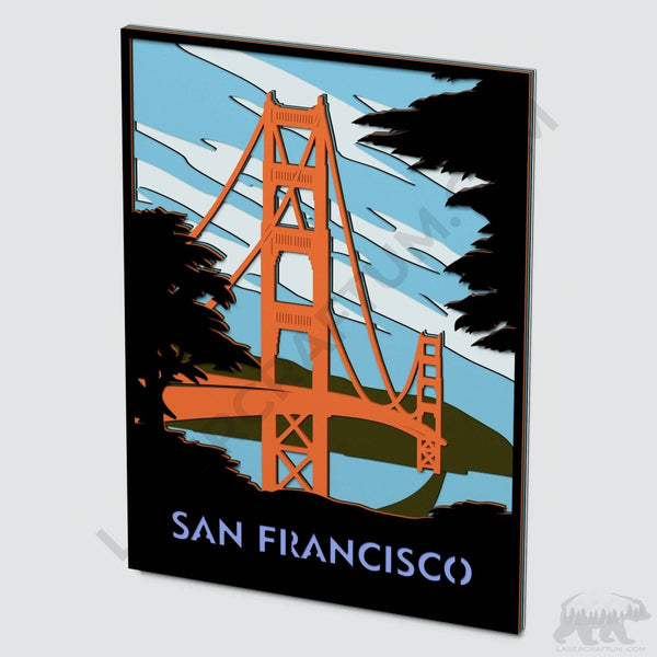 San Francisco Poster Layered Design for cutting