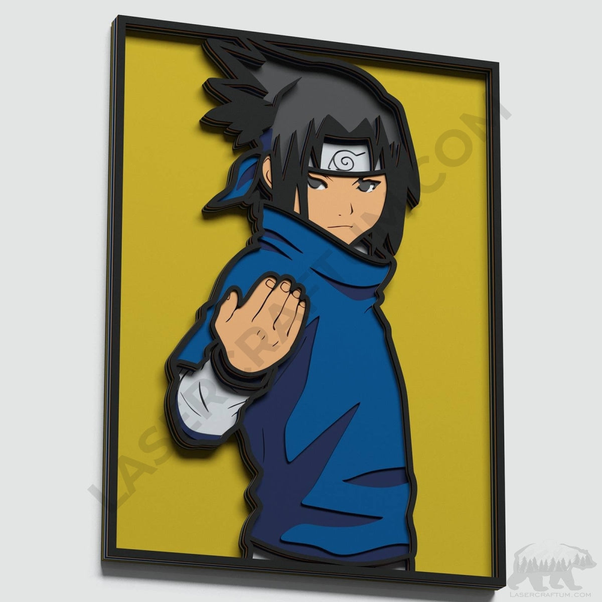 Sasuke Uchiha v2 Layered Design for cutting - LaserCraftum