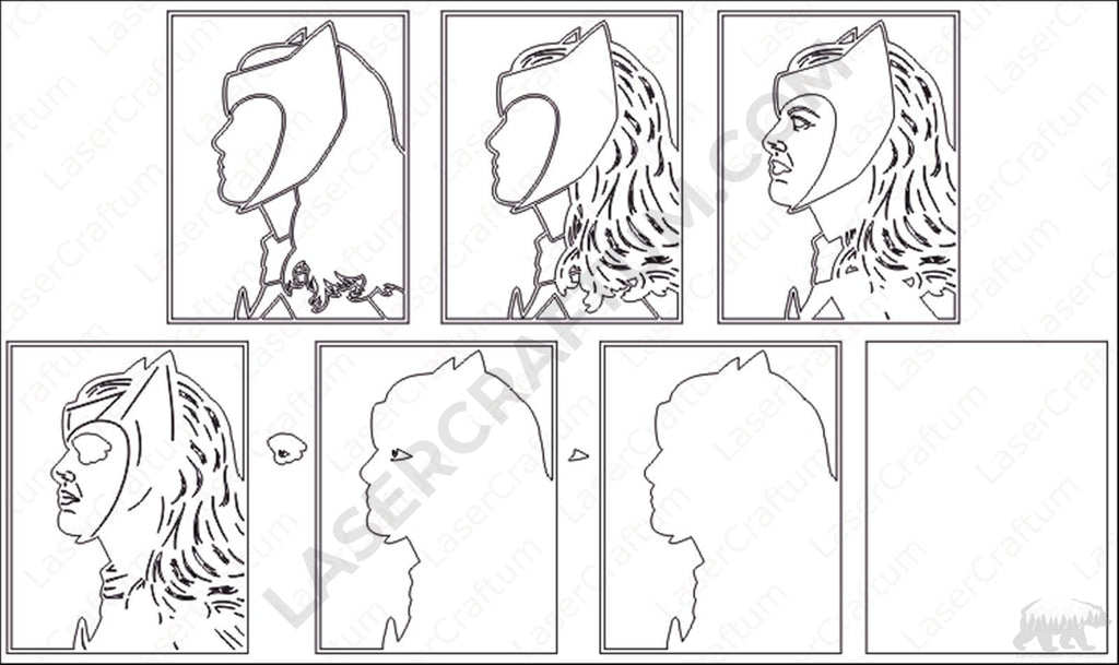 Scarlet Witch Layered Design for cutting LaserCraftum