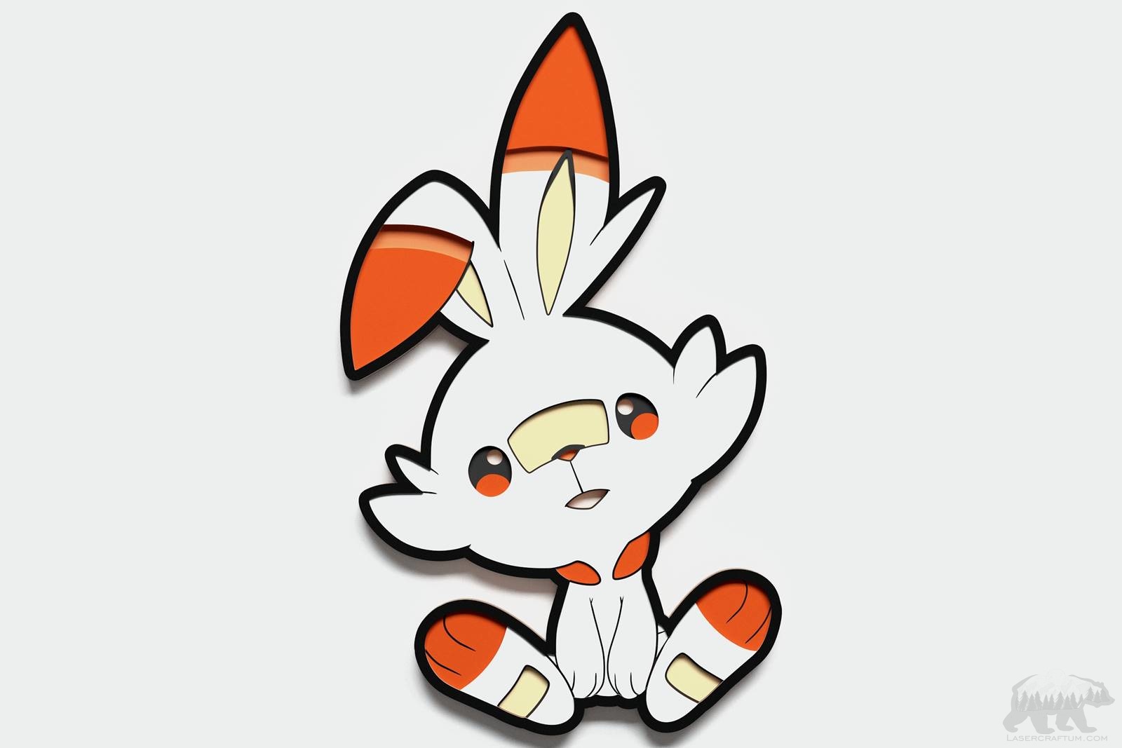 Scorbunny Pokemon Layered Design for cutting