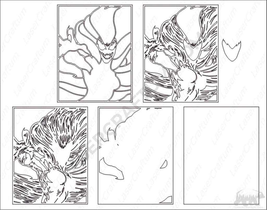 Scream (Symbiote) Layered Design for cutting LaserCraftum