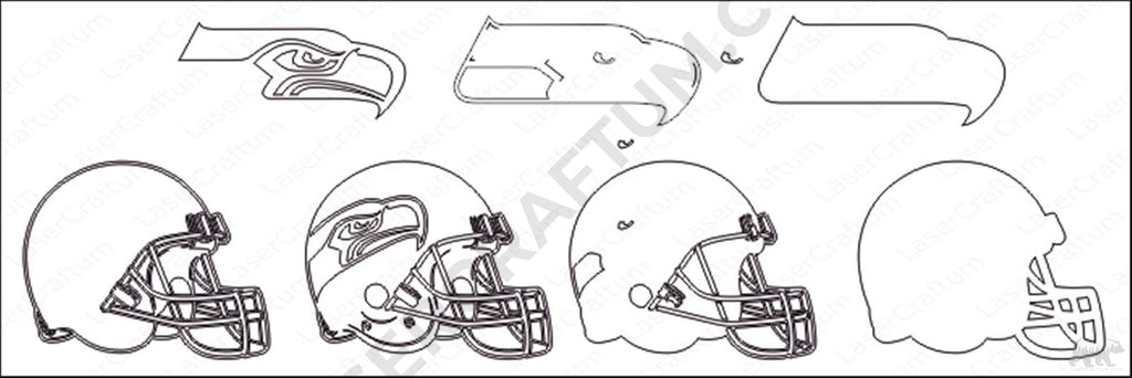 Seattle Seahawks Layered Design for cutting - LaserCraftum