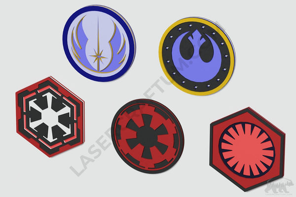 Set of 5 Layered Star Wars Symbols for cutting