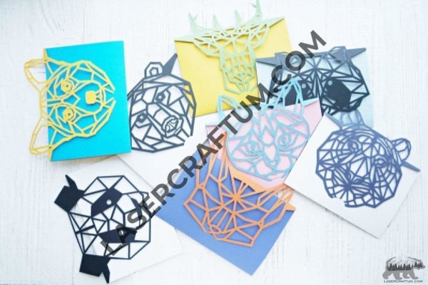 Set of 8 Envelopes - templates for paper cutting - LaserCraftum