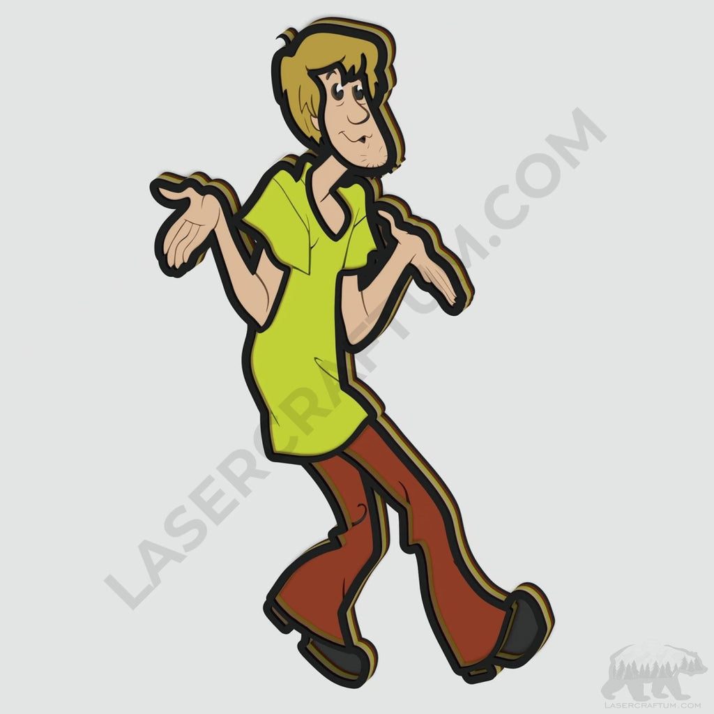 Shaggy Rogers Layered Design for cutting - LaserCraftum