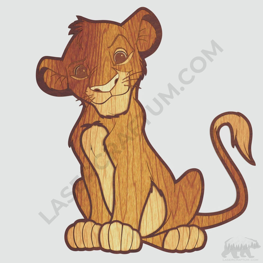 Simba Layered Design for cutting - LaserCraftum