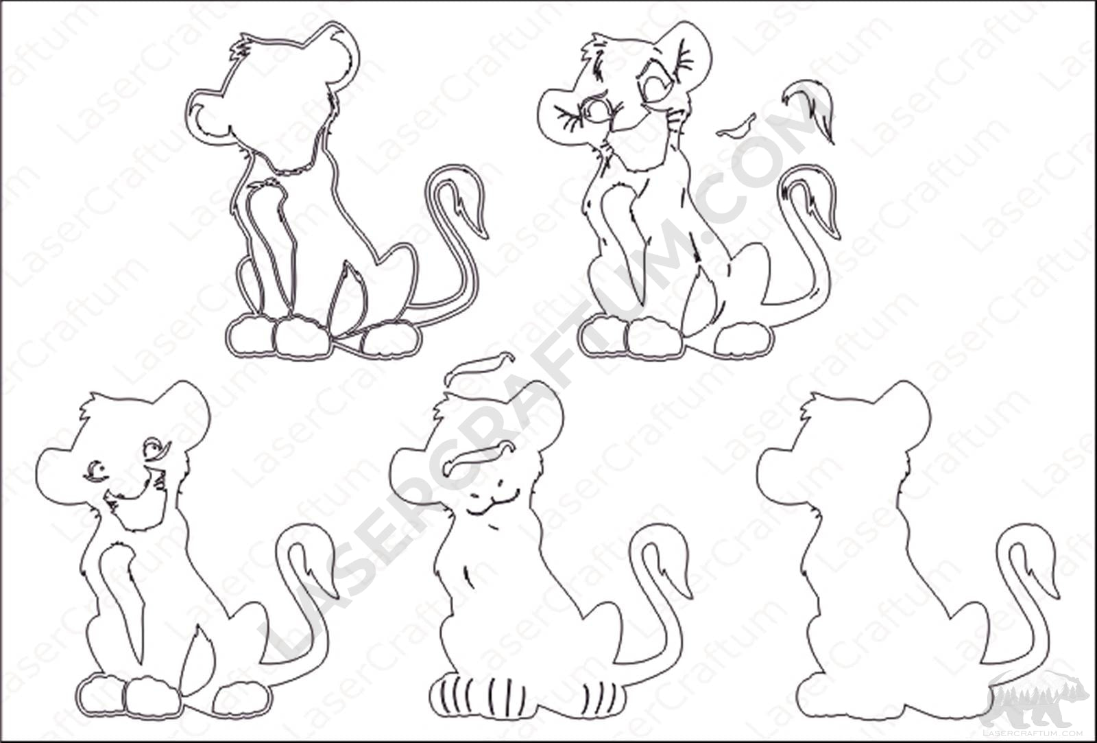 Simba Layered Design for cutting - LaserCraftum