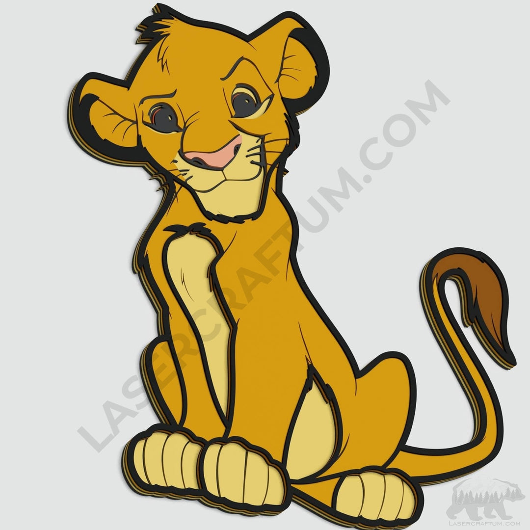 Simba Layered Design for cutting - LaserCraftum