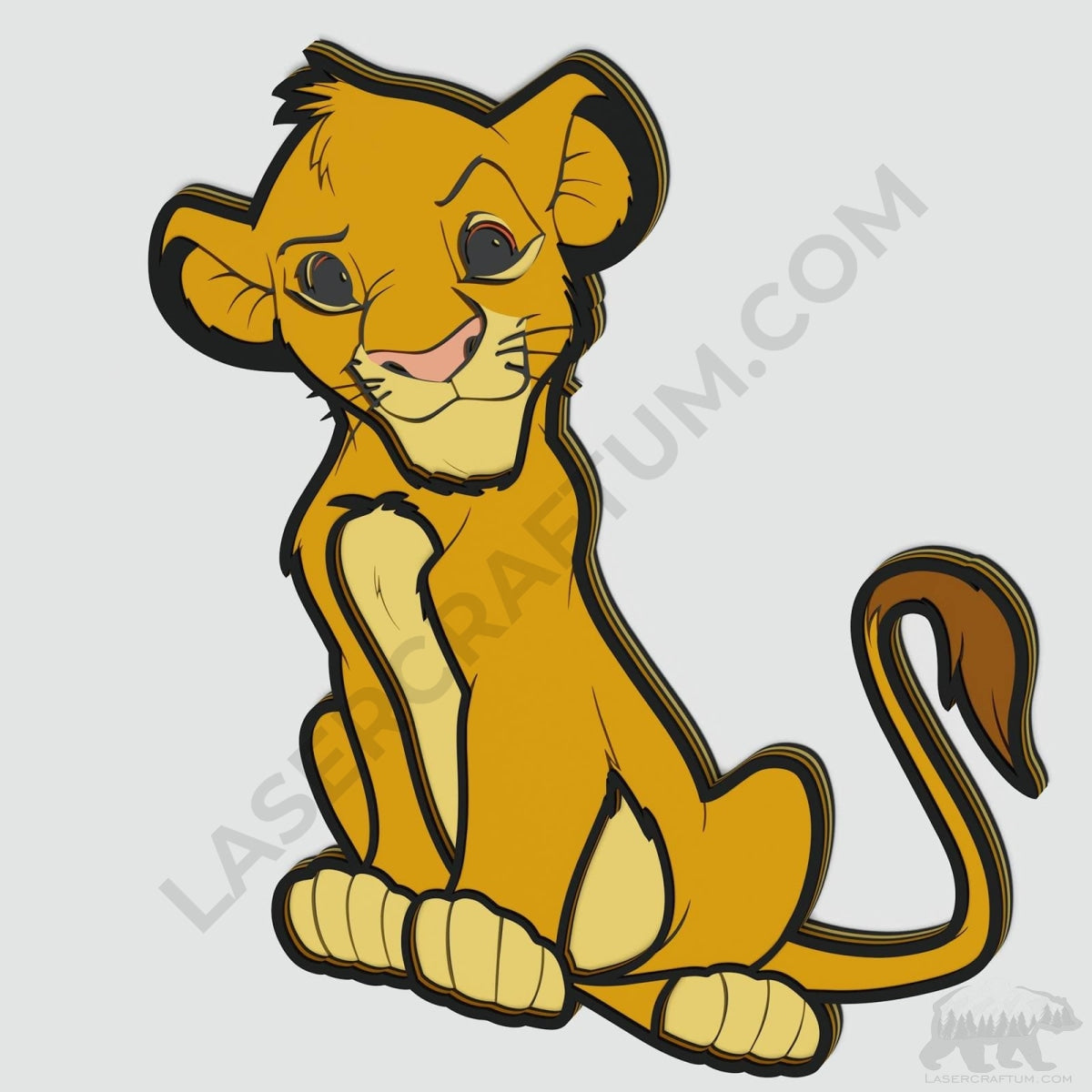 Simba Layered Design for cutting - LaserCraftum