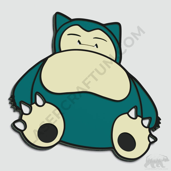 Snorlax Pokemon Layered Design for cutting