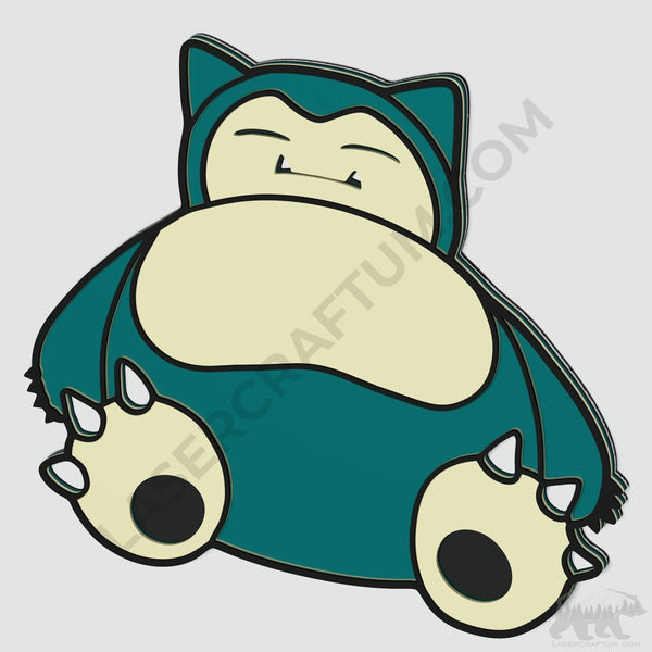 Snorlax Pokemon Layered Design for cutting