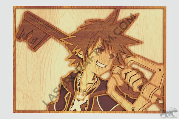 Sora (Kingdom Hearts) Layered Design for cutting - LaserCraftum