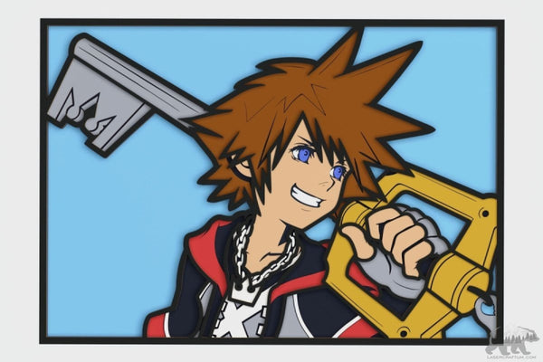 Sora (Kingdom Hearts) Layered Design for cutting - LaserCraftum