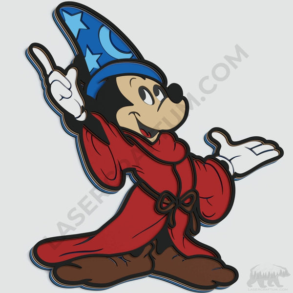 Sorcerer Mickey Layered Design for cutting
