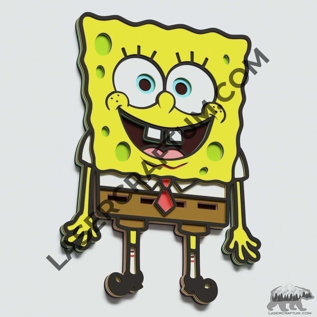 SpongeBob Layered Design for cutting - LaserCraftum