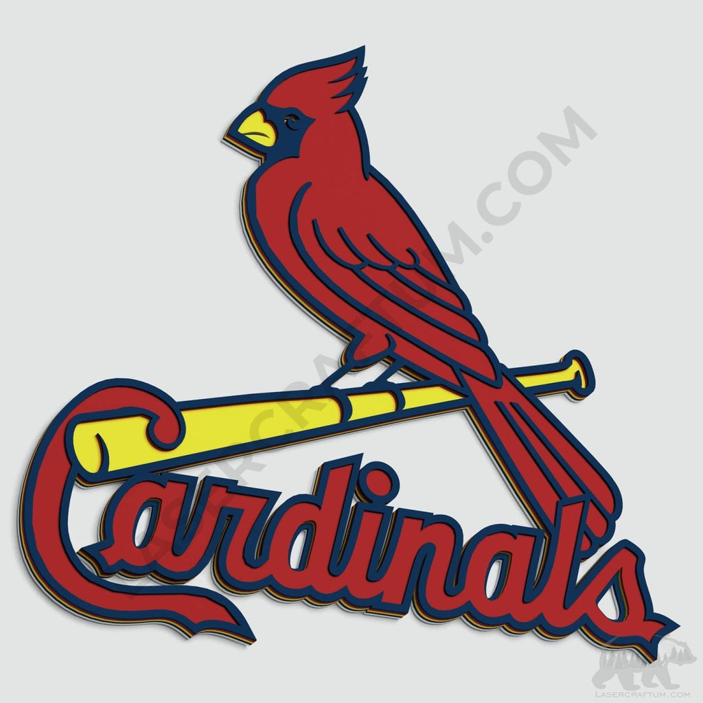 Cardinal 331 St. Louis Cardinals Logo Layered Design for cutting - LaserCraftum