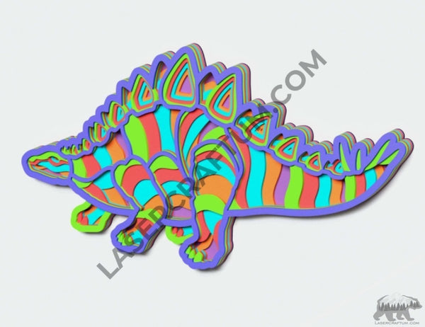 Stegosaurus Multilayer Design for cutting - LaserCraftum