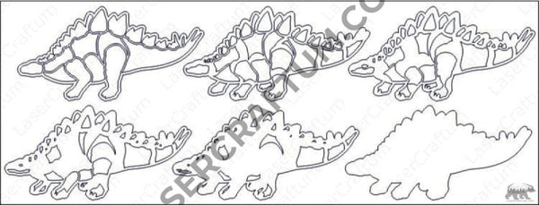 Stegosaurus Multilayer Design for cutting - LaserCraftum