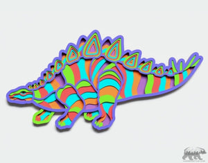 Stegosaurus Multilayer Design for cutting - LaserCraftum