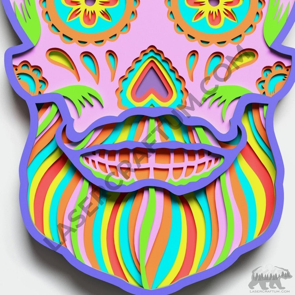 Sugar Skull S3 Layered Design For Cutting LaserCraftum sugar-skull-s3-layered-design-for-cutting-lasercraftum