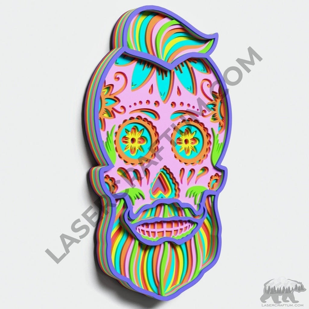 Sugar Skull S3 Layered Design For Cutting LaserCraftum sugar-skull-s3-layered-design-for-cutting-lasercraftum