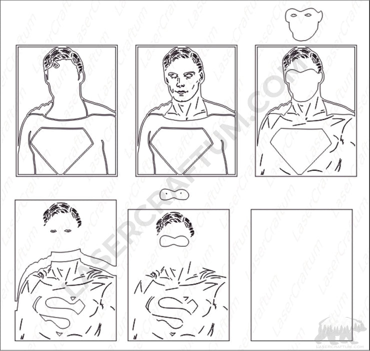 Superman v3 Layered Design for cutting - LaserCraftum