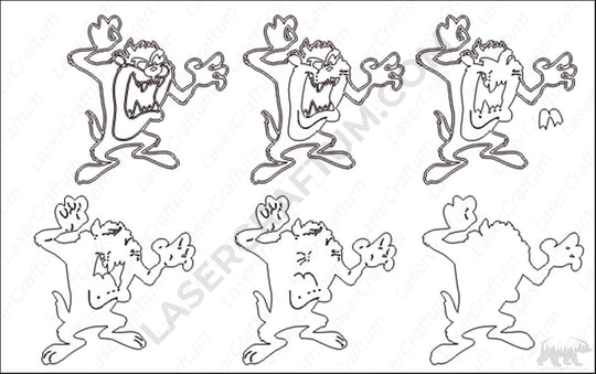 Tasmanian Devil Layered Design for cutting - LaserCraftum