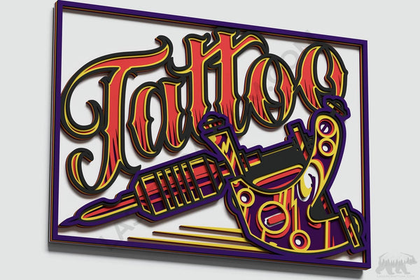 Tattoo Poster Layered Design for cutting