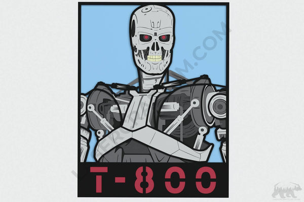 Terminator T-800 Layered Design for cutting