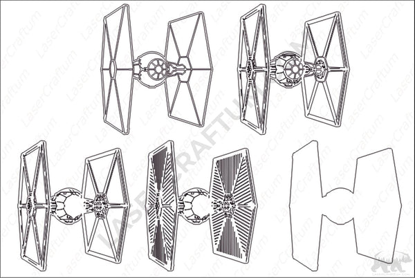 TIE Fighter Layered Design for cutting