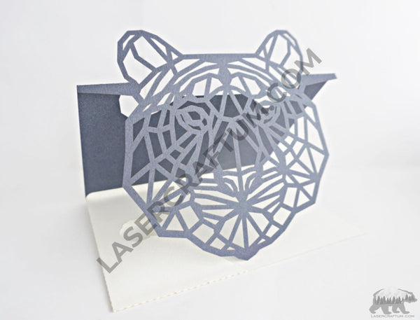 Tiger envelope template for paper cutting - LaserCraftum