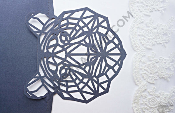 Tiger envelope template for paper cutting - LaserCraftum