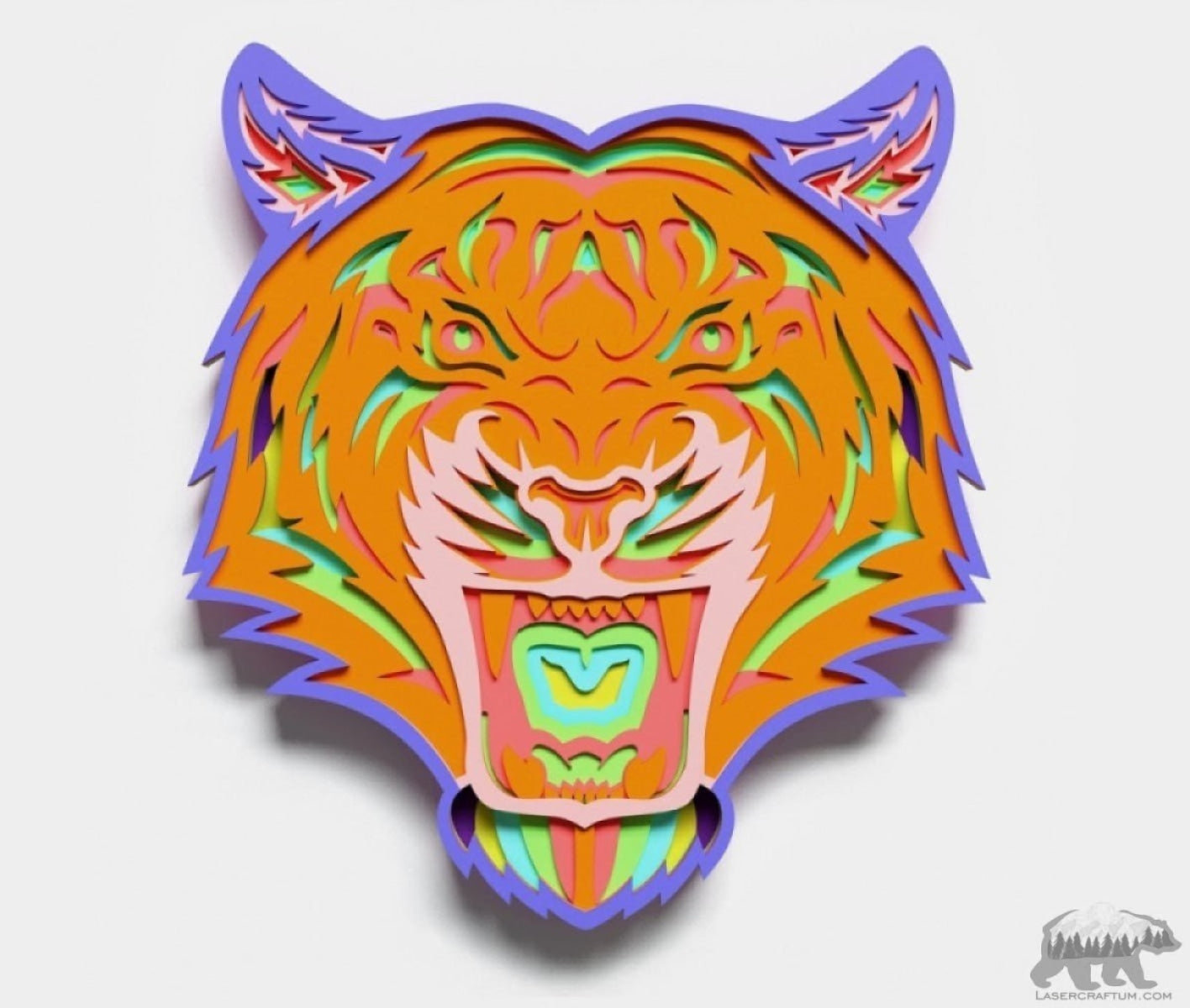 Tiger Multilayer Design for cutting - LaserCraftum