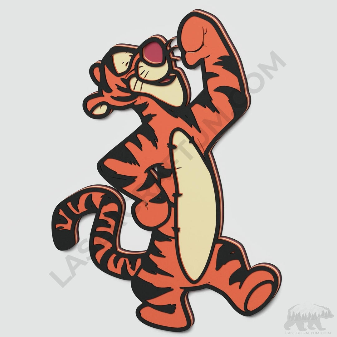 Tigger Panel Tigger Layered Design for cutting - LaserCraftum