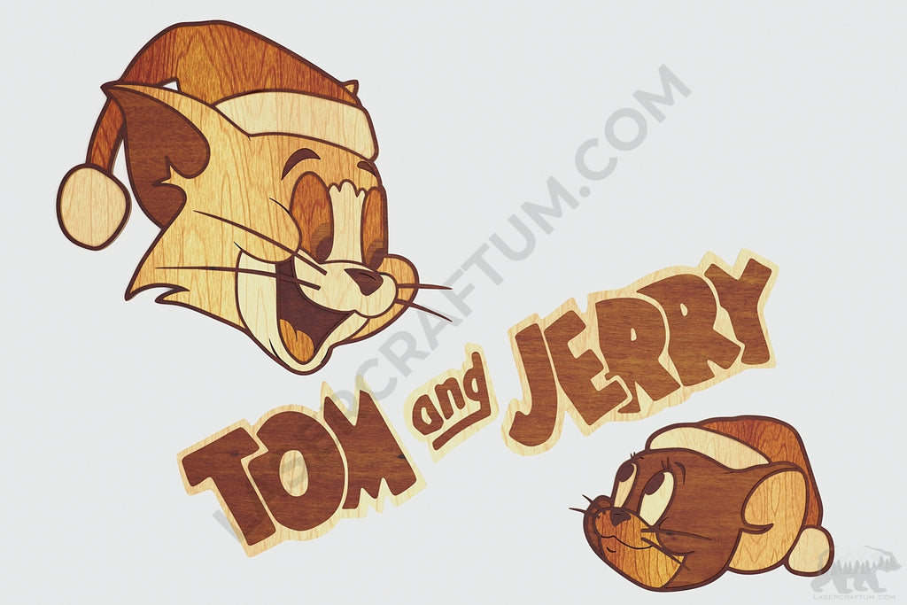 Tom Jerry Design Tom and Jerry Layered Design for cutting - LaserCraftum