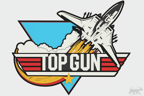 Top Gun Jet Fighter Layered Design for cutting
