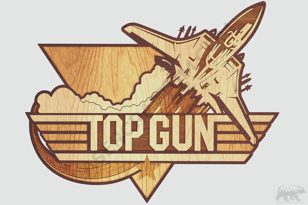 Top Gun Jet Fighter Layered Design for cutting