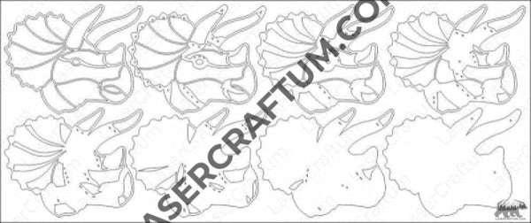 Triceratops Multilayer Design for cutting - LaserCraftum