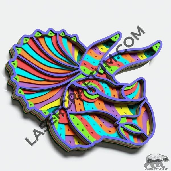 Triceratops Multilayer Design for cutting - LaserCraftum